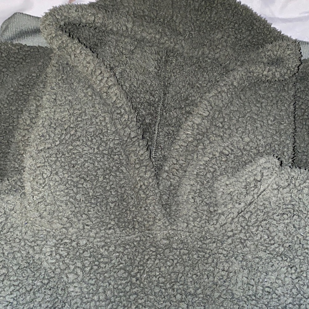 american eagle green hoodie sherpa